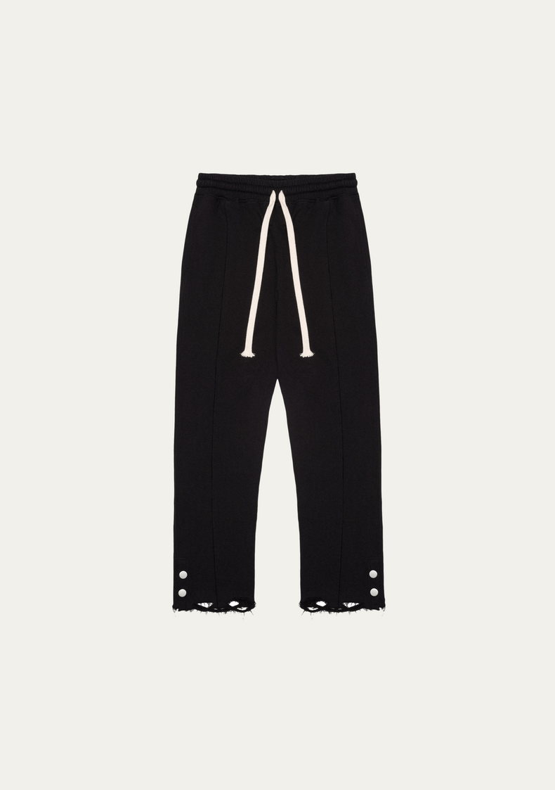 【THE MOZZ】Salt Pintuck Slacks Distressed Pintuck Pant in Black – Monterism