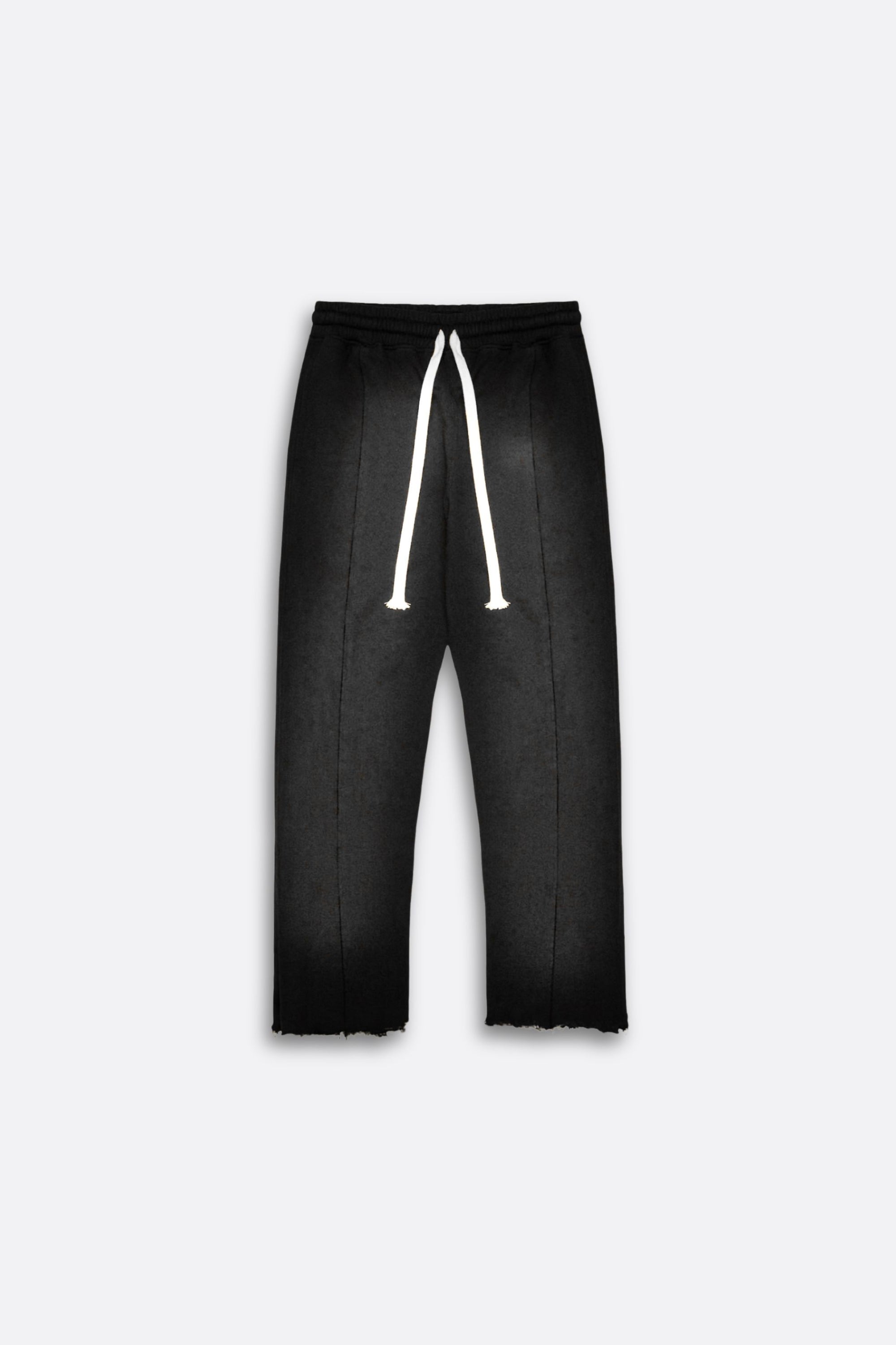 Distressed Pintuck Pant in Faded Black